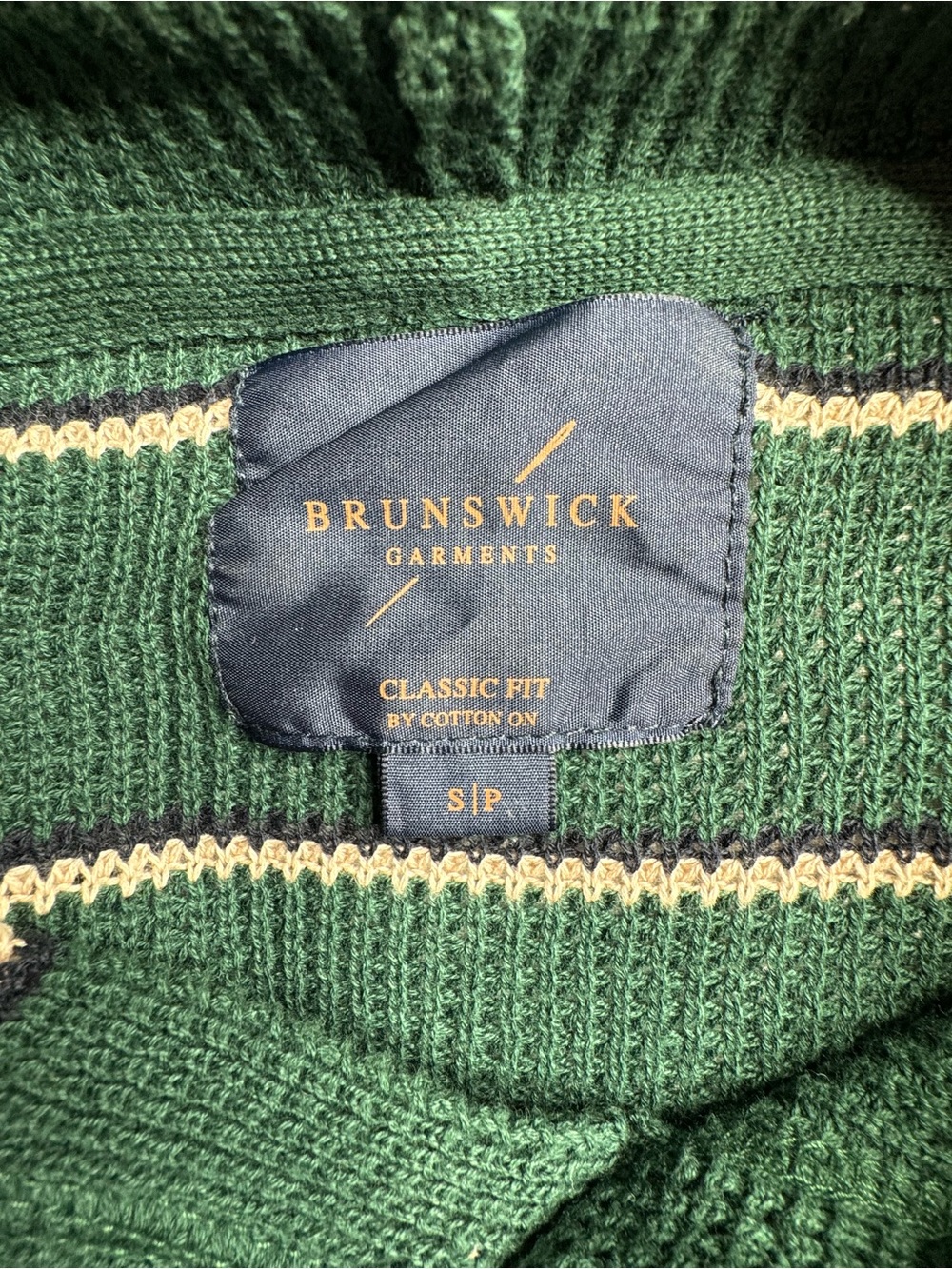 Brunswick Garments Classic Fit Green Knit Cardigan